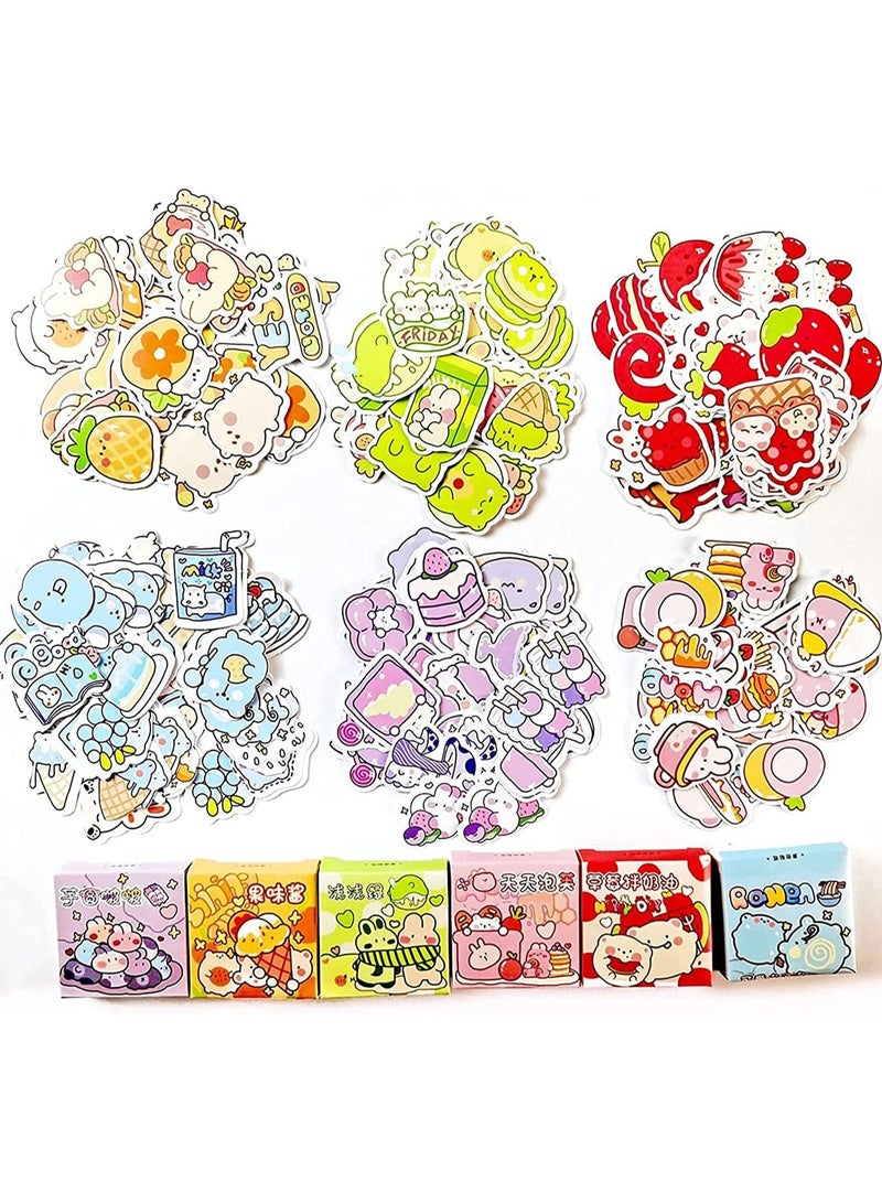 Y&D Scrapbook Stickers, Cute Cartoon Rabbits Decoration Stickers for Planners, Gift Packing Scrapbooking Album Planner Journal Arts DIY Craft (300pcs and 6 Sheets Stationery Stickers)  - Image 1