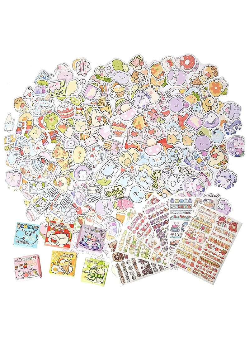 Y&D Scrapbook Stickers, Cute Cartoon Rabbits Decoration Stickers for Planners, Gift Packing Scrapbooking Album Planner Journal Arts DIY Craft (300pcs and 6 Sheets Stationery Stickers)  - Image 3