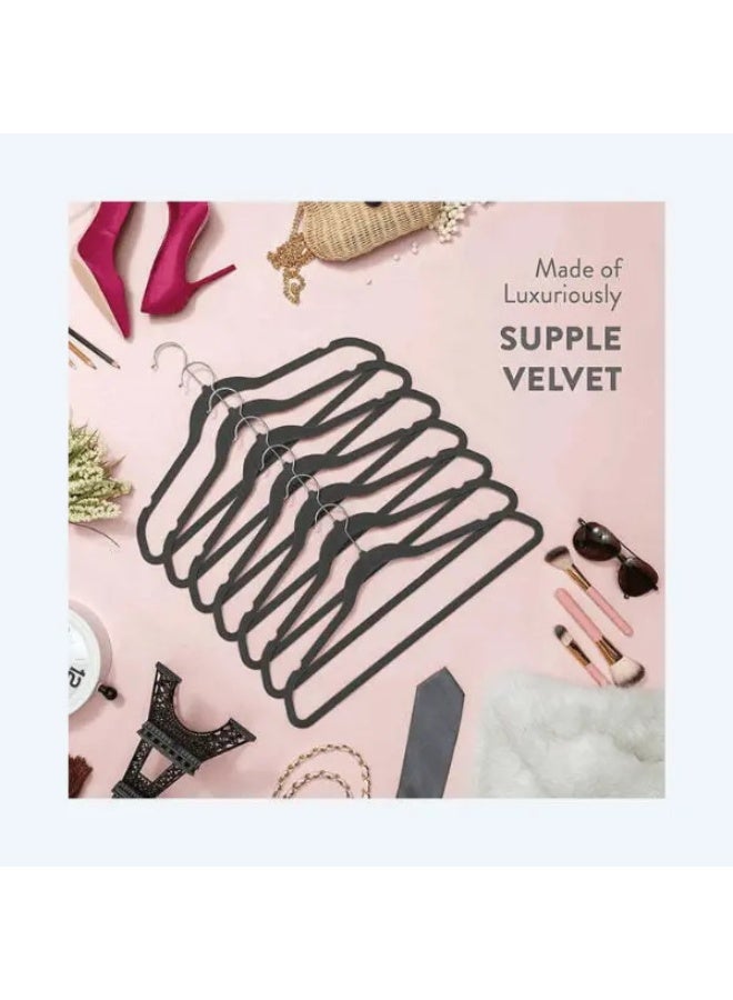 Homesmiths Velvet Hangers Grey Pack of 7 – Space-Saving and Stylish - Image 3