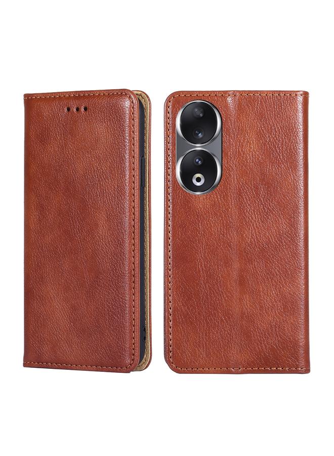 S-TOP Case For Honor 90 5G Gloss Oil Solid Color Magnetic Leather Phone Case - Image 1