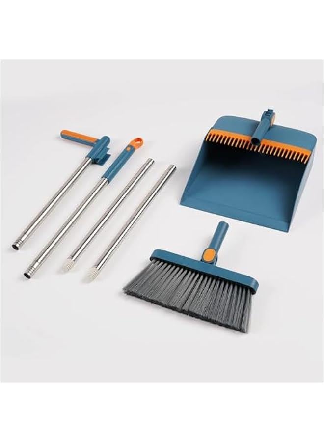 TRASSLE Upgrade Broom and Dustpan Set, Self-Cleaning with Dustpan Teeth, Indoor&Outdoor Sweeping, Ideal for Dog Cat Pets Home Use, Stand Up Broom and Dustpan  - Image 2
