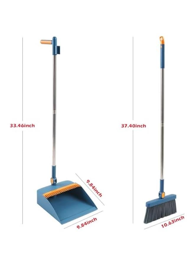 TRASSLE Upgrade Broom and Dustpan Set, Self-Cleaning with Dustpan Teeth, Indoor&Outdoor Sweeping, Ideal for Dog Cat Pets Home Use, Stand Up Broom and Dustpan  - Image 3