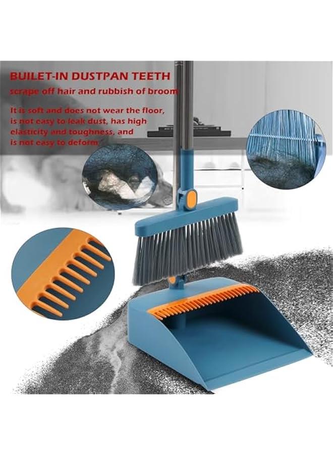 TRASSLE Upgrade Broom and Dustpan Set, Self-Cleaning with Dustpan Teeth, Indoor&Outdoor Sweeping, Ideal for Dog Cat Pets Home Use, Stand Up Broom and Dustpan  - Image 5