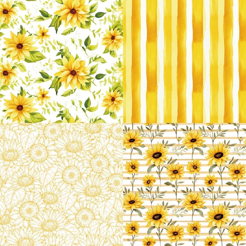 DESEACO Sunflower Scrapbook Paper Pad 6×6 inch, 24 Sheets Single-Sided Craft Paper for DIY Crafting, Card Making, and Scrapbooking – Ideal for Summer Themed Projects - Image 4