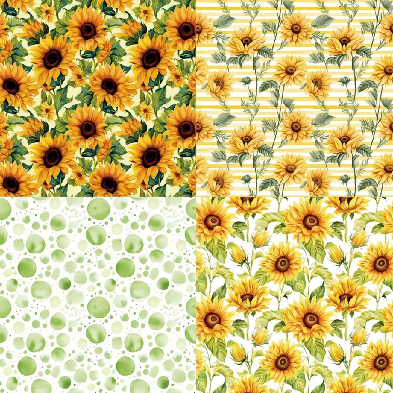 DESEACO Sunflower Scrapbook Paper Pad 6×6 inch, 24 Sheets Single-Sided Craft Paper for DIY Crafting, Card Making, and Scrapbooking – Ideal for Summer Themed Projects - Image 3
