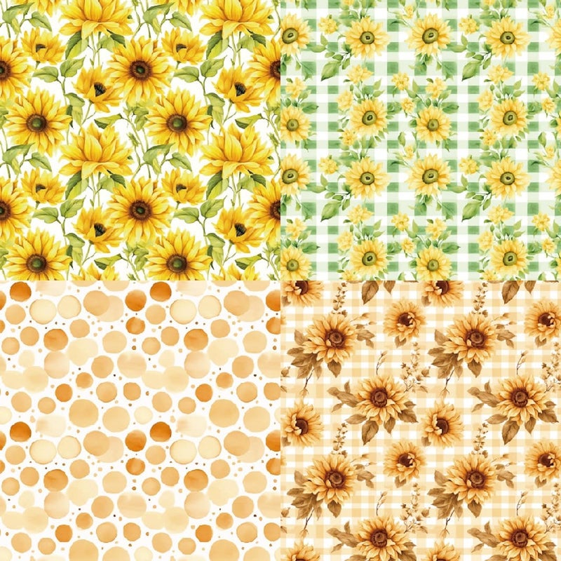 DESEACO Sunflower Scrapbook Paper Pad 6×6 inch, 24 Sheets Single-Sided Craft Paper for DIY Crafting, Card Making, and Scrapbooking – Ideal for Summer Themed Projects - Image 2