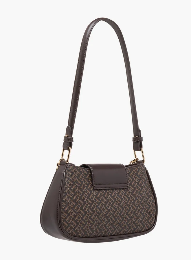 فلورا بيلا من شو إكسبرس Monogram Print Shoulder Bag with Strap Handle and Flap Closure