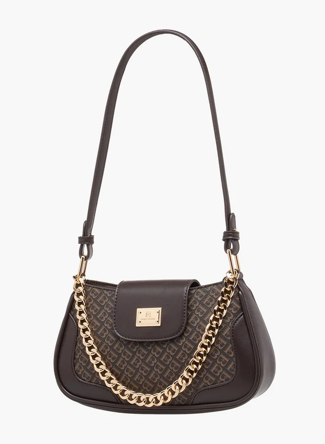 فلورا بيلا من شو إكسبرس Monogram Print Shoulder Bag with Strap Handle and Flap Closure