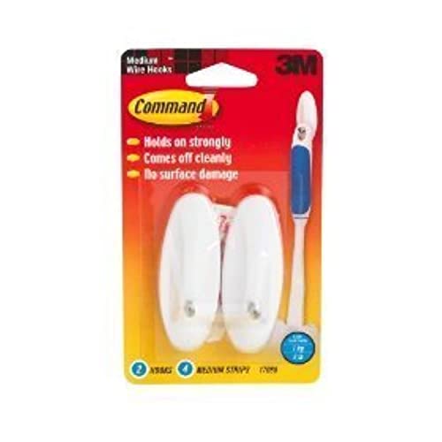 Command 3M 17068 Wire Hooks With Strips 2 Packs of 2 Hooks