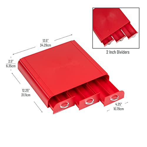 Mind Reader Single Serve Coffee Pod Organizer with 3 Drawers, 36 Pod Capacity, Countertop, 13.5"L x 12.25"W x 2.5"H, Red - Image 3