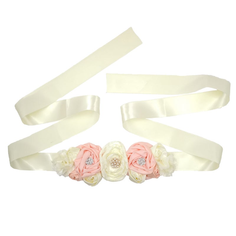 and Simple Style Children''s Headband Decorative Belt with Burnt Edge Flower Set for Maternity Photoshoot Wide Waistband Dress - Image 5