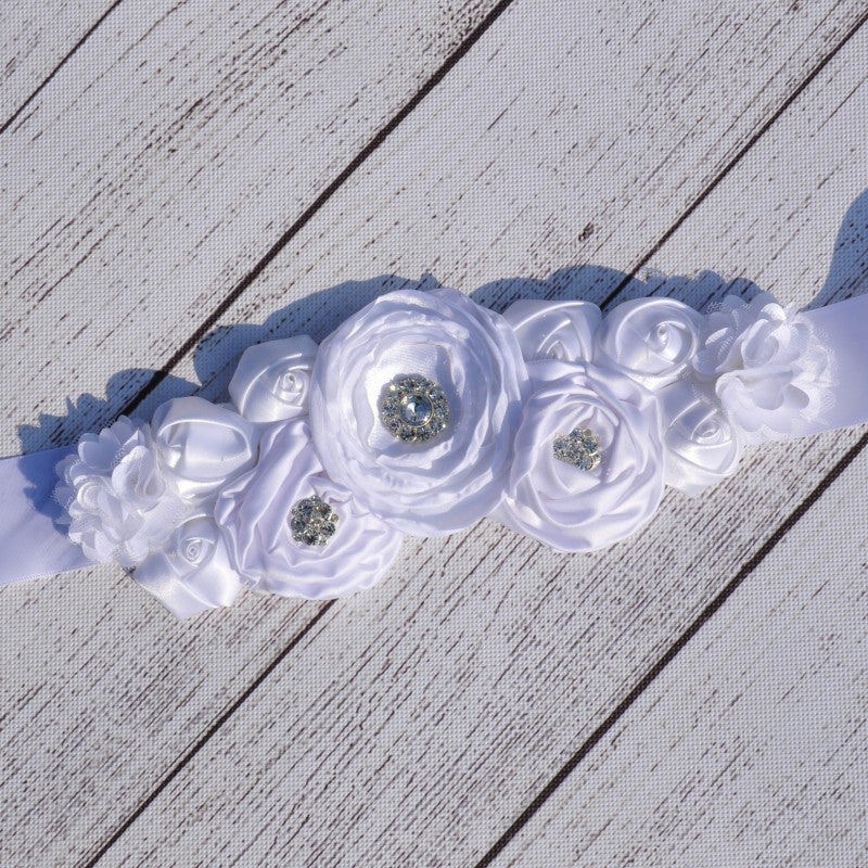 and Simple Style Children''s Headband Decorative Belt with Burnt Edge Flower Set for Maternity Photoshoot Wide Waistband Dress - Image 4