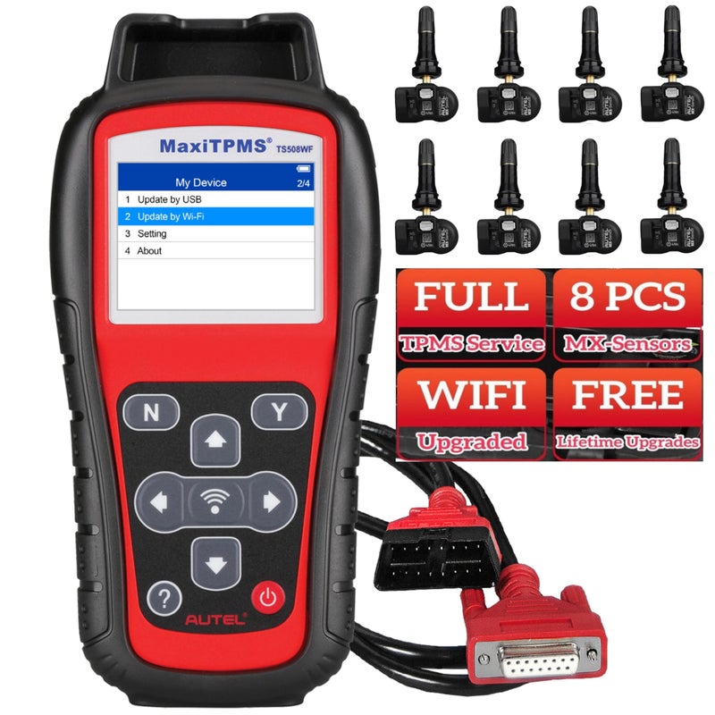 Autel MaxiTPMS TS508WF KIT Sensor Programming TPMS Programming Tool TS508WF 8PCS Rubber Valves MXSensor TPMS RelearnProgramActivate Scan Tool Upgrade of TS508 TS501 Pro