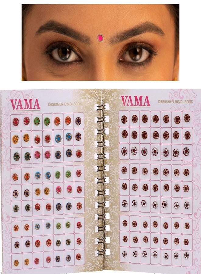 THANUS CRAFT THANU'S CRAFT Multicolour Round Stone Forehead Bottu Bindis Bridal Maroon Bindi Sindoor Kumkum Self Adhesive Bindi Sticker Small Spiral Book Booklet 252 Bindis for Women - Image 2