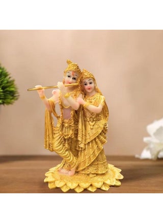 SATYAM KRAFT 1 Pc Shree Radha Krishna Idol - Gold Murti Statue Decor, Ganesh Pooja, Office,car Dashboard, Mandir, Table Showpiece, Wedding & Gift, Decorative Figurines (Small, 13.5 H) - pzsku/Z181AEB092569E72421BBZ/45/1745925979/84b0db56-b9aa-4e7a-9e9d-7d7d18952f08