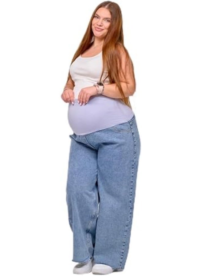 Tobay Wide-leg maternity jeans – a relaxed, comfortable design with stretchy fabric that supports the belly – a stylish and modern look for all stages of pregnancy - Image 1