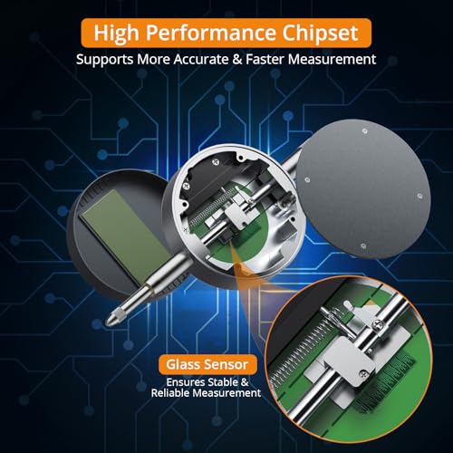 Neoteck مؤشر قرص رقمي Neoteck DTI 0.5 بوصة/12.7 مم، دقة عالية: 0.00005 بوصة/0.001 مم، مقياس اختبار مؤشر قرص رقمي - Image 2