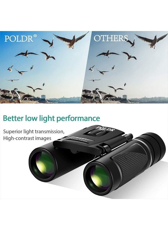 POLDR - 8x21 Small Compact Lightweight Binoculars for Adults Kids Bird Watching Traveling Sightseeing.Mini Pocket Folding Binoculars for Concert Theater Opera - Image 1