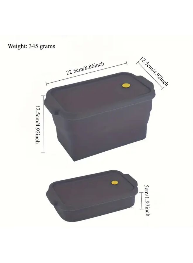 Gray Silicone Bread Pan with Lid Non-Stick Foldable Space Saving - Image 3