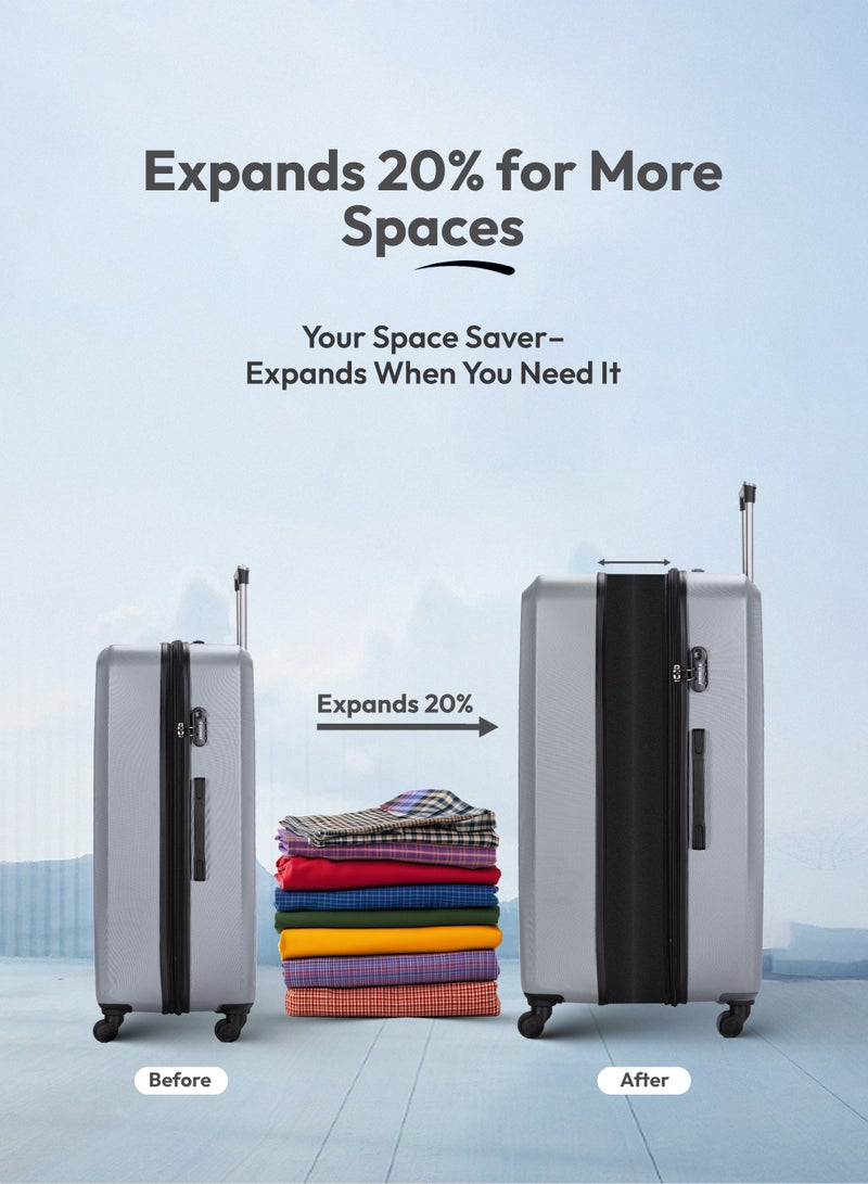 Suitcase Set of 4 PCS ABS Hardside Travel Luggage Bag