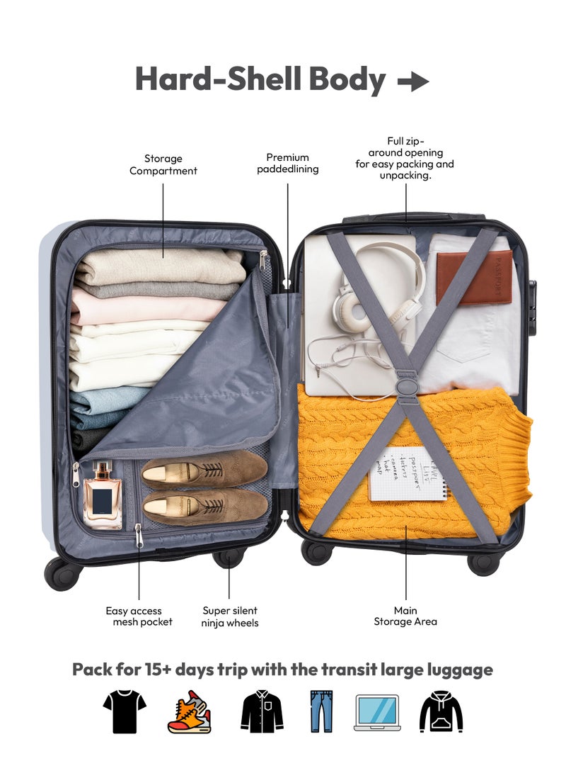 Suitcase Set of 4 PCS ABS Hardside Travel Luggage Bag