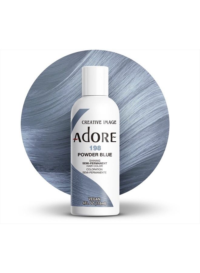 Adore Semi Permanent Hair Color - Vegan and Cruelty-Free Hair Dye - 4 Fl Oz - 198 Powder Blue (Pack of 1) - Image 1