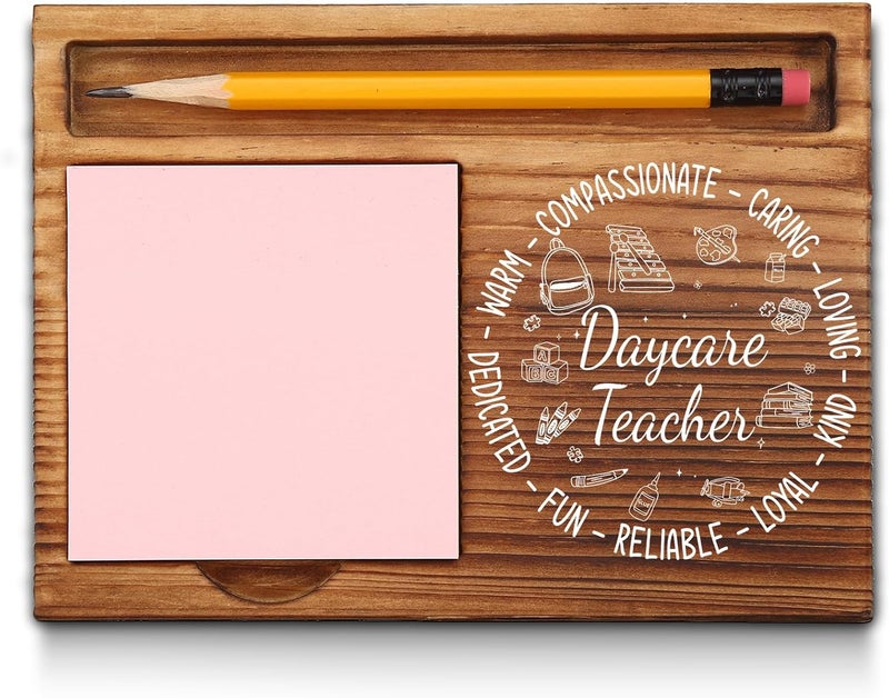 akeke Daycare Teacher Gifts, Daycare Teacher Sticky Note Holder, Daycare Teacher Appreciation Thank You Gifts, Daycare Teacher Office Desk Decor Self-Stick Note Pad Holders GAA8 - Image 1
