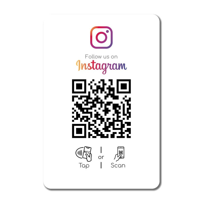 Tinydabba بطاقة إنستغرام NFC | مع رمز QR | عزز إنستغرام بنقرة أو مسح | بطاقة PVC مُعدة مسبقًا | مع لوحة تحكم - Image 3