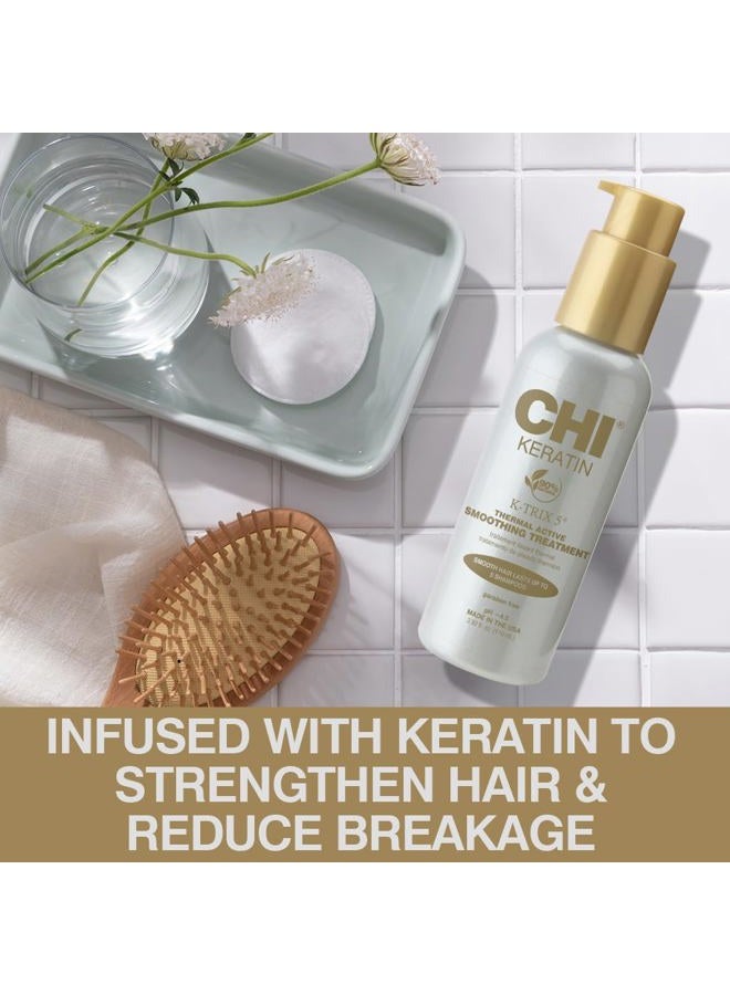 CHI علاج كيراتين K-Trix 5 لتنعيم الشعر، سيروم لتصفيف الشعر الناعم والخالي من التجاعيد، خالي من الكبريتات والبارابين، وغير مختبر على الحيوانات، 3.92 أونصة - Image 3