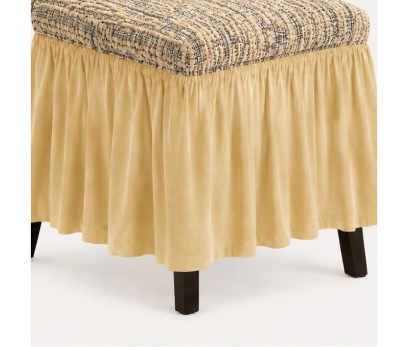Fabienne Woven Jacquard Stretch Fit Dining Chair Cover Beige - Image 5