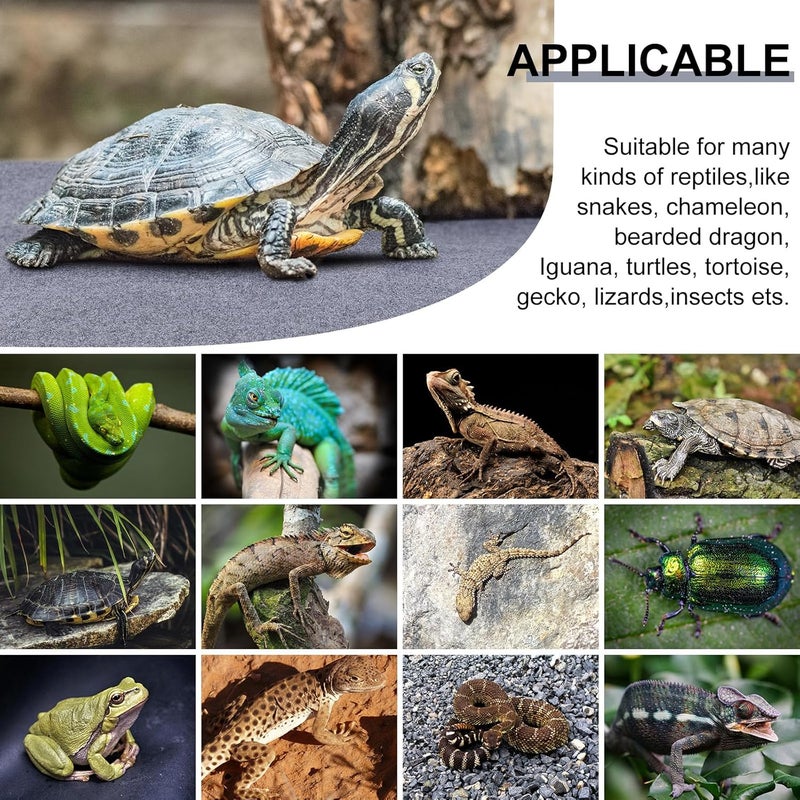Haull 4 Pcs 24" x 47" Reptile Carpet Pet Terrarium Floor Liners Bedding Substrate Liner Supplies Reptile Cage Mat Tank Accessories for Lizard Bearded Dragon Tortoise Snake Leopard (Grey) - Image 5