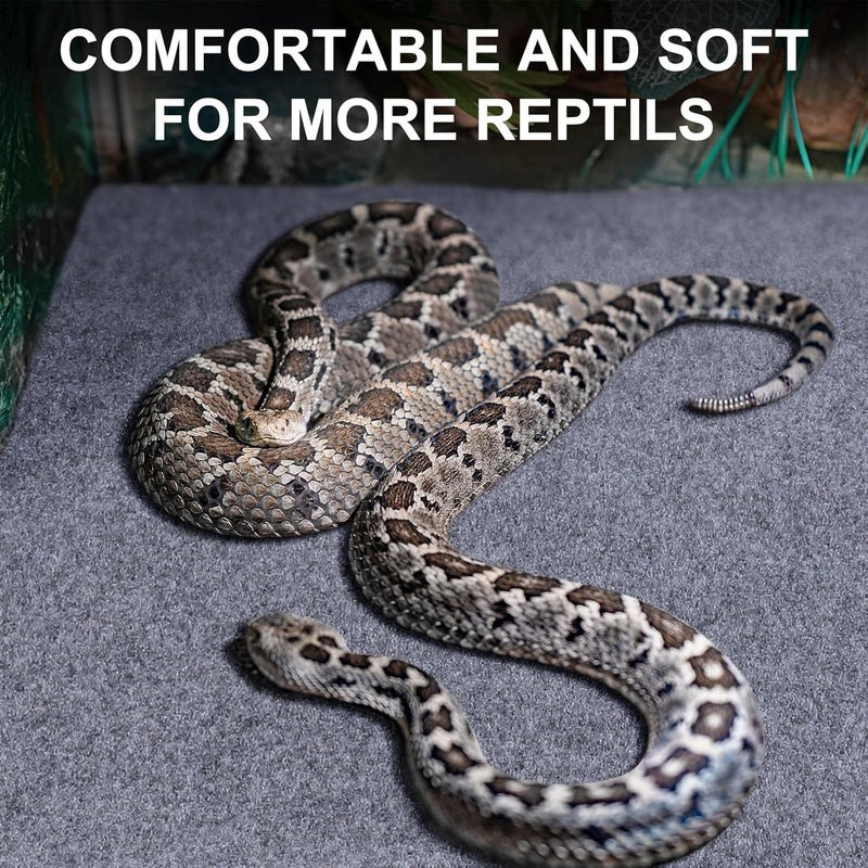 Haull 4 Pcs 24" x 47" Reptile Carpet Pet Terrarium Floor Liners Bedding Substrate Liner Supplies Reptile Cage Mat Tank Accessories for Lizard Bearded Dragon Tortoise Snake Leopard (Grey) - Image 4