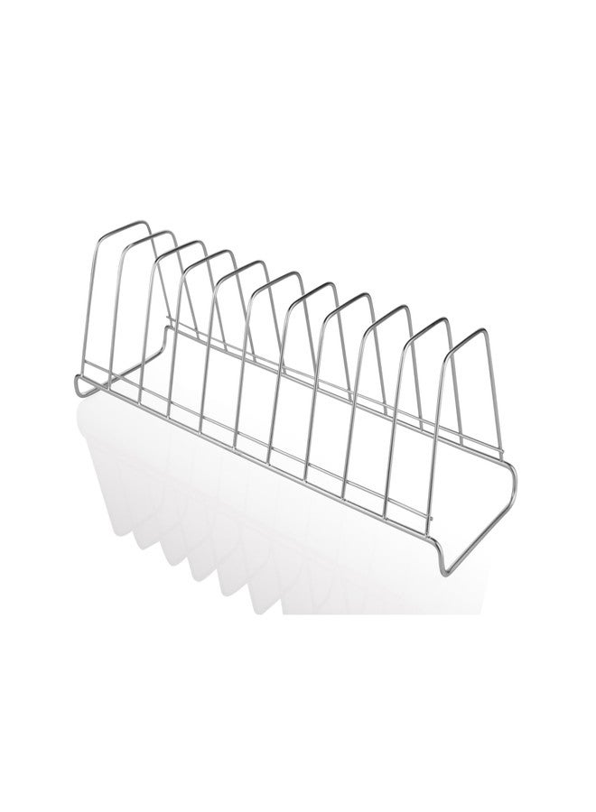 EMBASSY Stainless Steel Square Plate Rack/Stand, 1-Piece, Size - 10 (50 cms) - Image 1