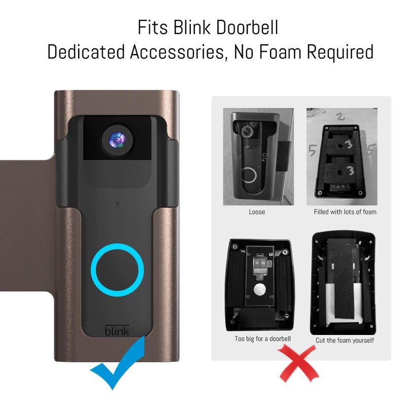 Homalor Anti Theft Ring Doorbell Mount: Metal Ring Apartment Door Mount Blink Doorbell Camera Holder No Drill - Renter Friendly Ring Doorbell Mount No Damage - Image 4