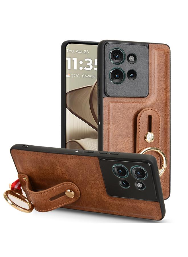 The Bros Case For Motorola Edge 50 5G Wristband Leather Back Phone Case