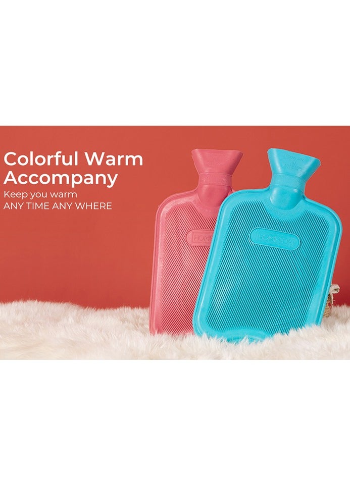 MARK STORE Hot Water Bottle with Soft Cover 2 Liter, Classic Rubber Hot Water Bag for Cramps, Neck, Shoulders Pain Relief, Hot Cold Pack for Hot and Cold Therapy and Feet Warmer  - Image 2