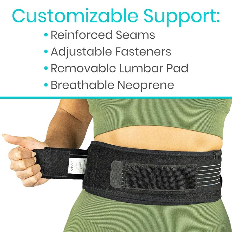 VIVE حزام الورك Vive لدعم مفصل العجز للنساء والرجال لدعم أسفل الظهر لعرق النسا وعصب العجز وقاع الحوض وتقوس العمود الفقري وآلام الحوض الأمامي قابل للتعديل حتى 45 - Image 4