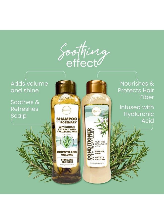 ANYELUZ ANYELUZ Rosemary Shampoo and Conditioner Set, with Hyaluronic Acid and Rosemary, Enhances Shine, Natural Extracts, Recommended for All Hair Types  - Image 3