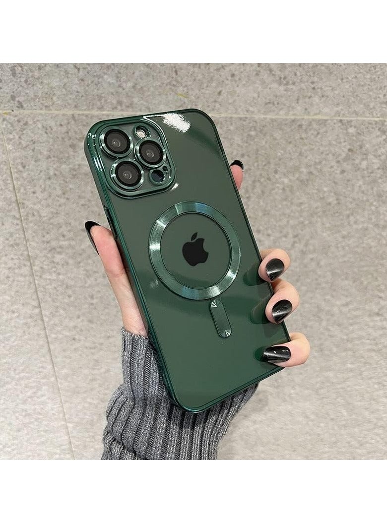 MIGOFAST iPhone 13 Pro Max Magnetic Case for Case Compatible with MagSafe Camera Lens Protector Plating Luxury Cover for Women Men Clear Soft Shockproof Protective Case - Image 1