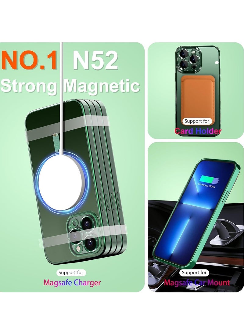 MIGOFAST iPhone 13 Pro Max Magnetic Case for Case Compatible with MagSafe Camera Lens Protector Plating Luxury Cover for Women Men Clear Soft Shockproof Protective Case - Image 3