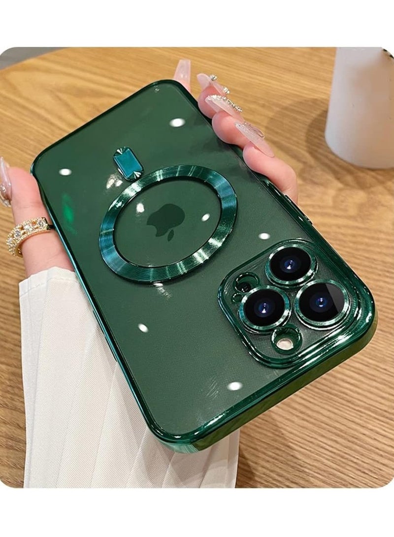 MIGOFAST iPhone 13 Pro Max Magnetic Case for Case Compatible with MagSafe Camera Lens Protector Plating Luxury Cover for Women Men Clear Soft Shockproof Protective Case - Image 4