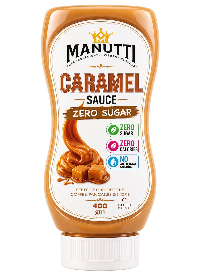 Manutti Caramel Sauce ZERO SUGAR 400GM - Image 1