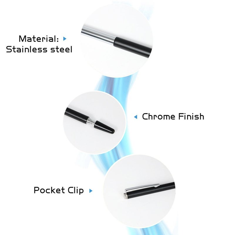 DAITET Telescopic Teachers Pointer,Teaching Pointer Stick for Classroom,Metal Hand Retractable Pointer Extended Length 25Inch, Handheld Presenter Whiteboard Pointer (Pure Black) - Image 5