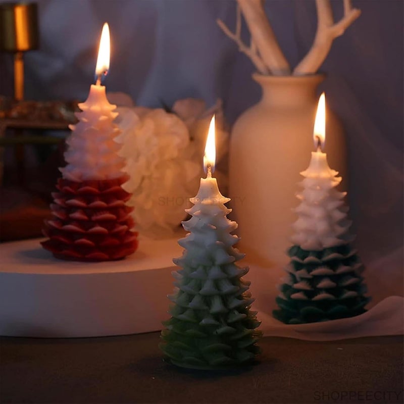 ShoppeeCity Cedar Christmas Tree Candle Mould I 3D Fondant Silicone Scented Wax Mould I Special for Christmas Succulent Molds for DIY Handmade Ornament Cake Dcor Aromatherapy Soap Resin Art Craft - Image 2