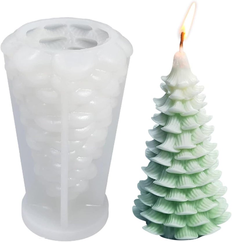 ShoppeeCity Cedar Christmas Tree Candle Mould I 3D Fondant Silicone Scented Wax Mould I Special for Christmas Succulent Molds for DIY Handmade Ornament Cake Dcor Aromatherapy Soap Resin Art Craft - Image 1