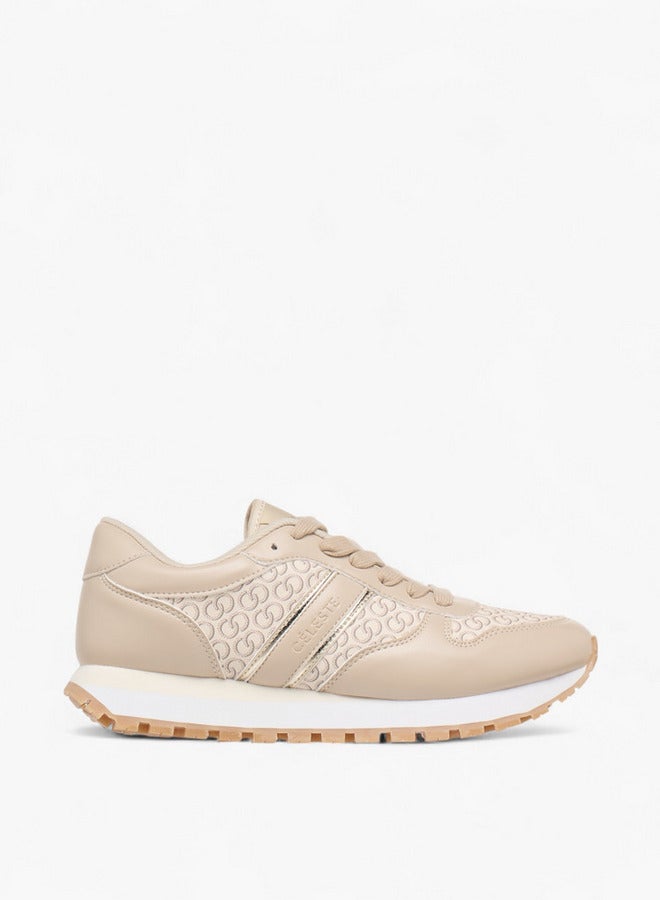 Celeste Women's Monogram Print Lace-Up Sneakers - Image 3