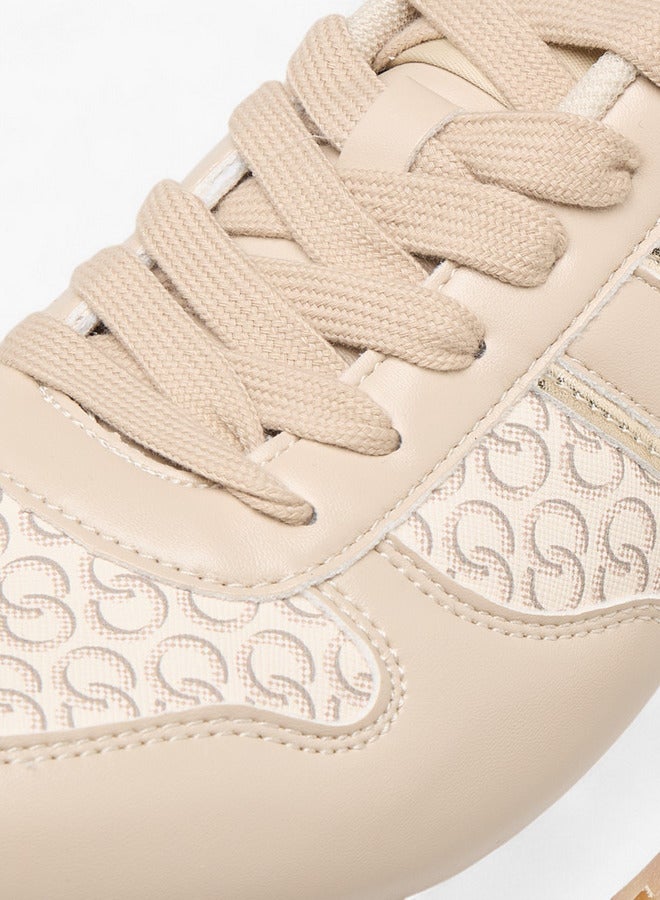 Celeste Women's Monogram Print Lace-Up Sneakers - Image 4