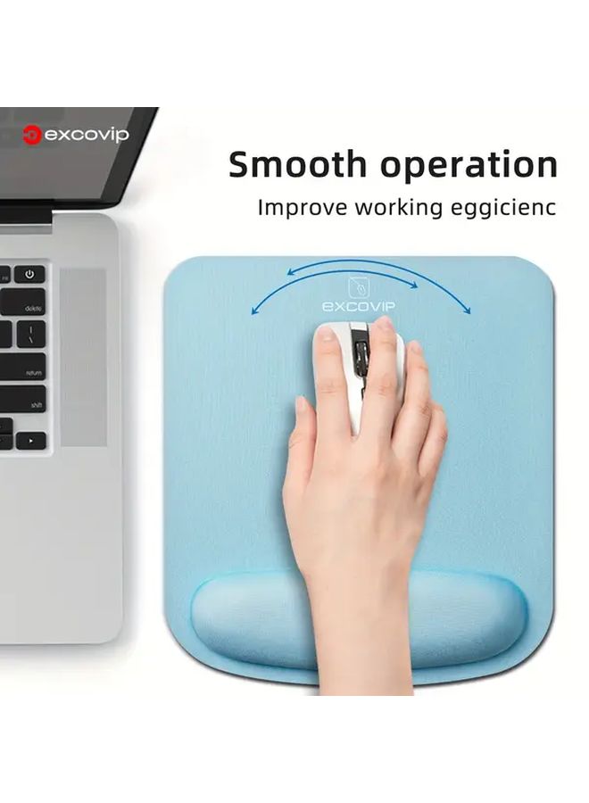 وسادة معصم مريحة ergonomically مع فأرة، لون أزرق داكن، ناعمة، غير قابلة للانزلاق، دعم مريح للمعصم للاستخدام في المكتب والألعاب والمنزل، مصنوعة من مادة مطاطية متينة، مقاس 9.09 × 10 × 0.98 بوصة للاستخدام على المكتب. - Image 4