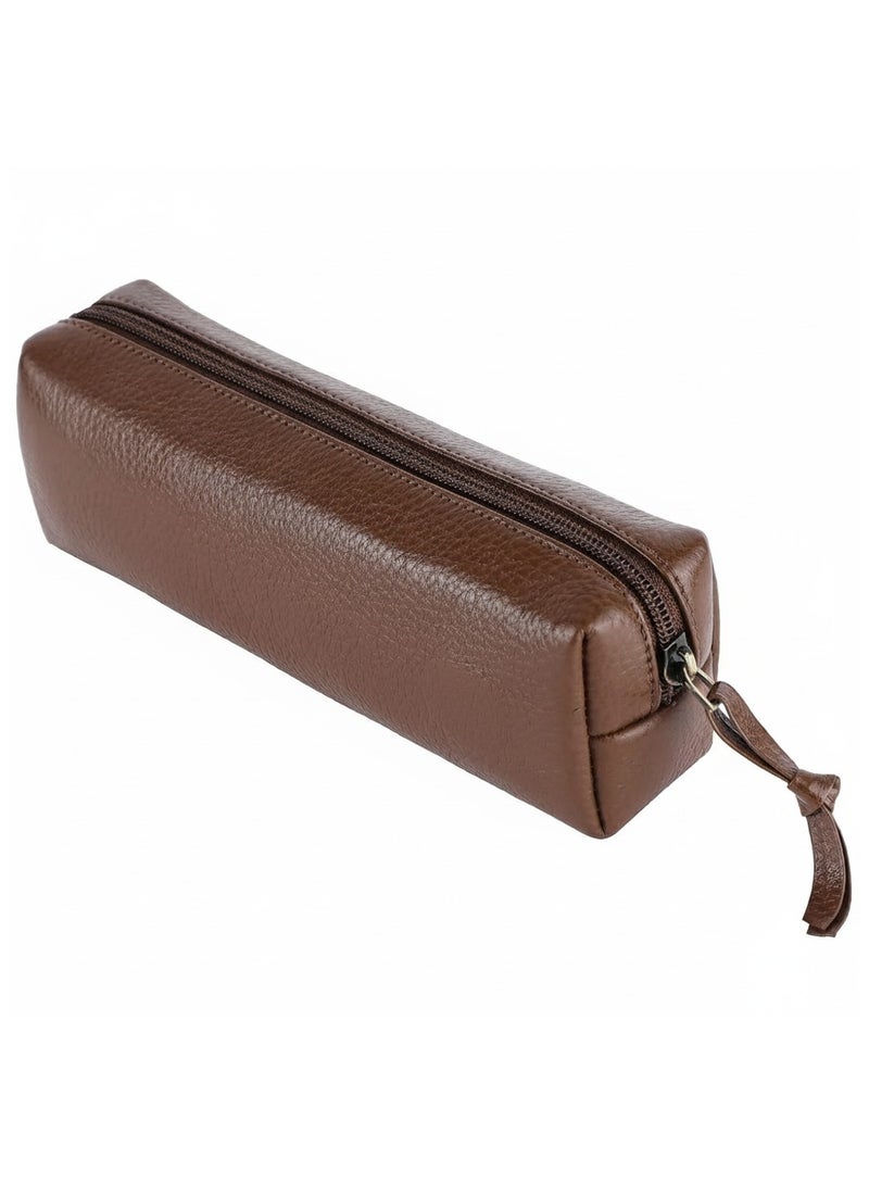 HAMMONDS FLYCATCHER Leather Utility Pouch - Multi-Use Genuine Leather Pencil Case, Cosmetic Case, Stationery Pouch, School & Office Organizer - Brushwood - Image 4