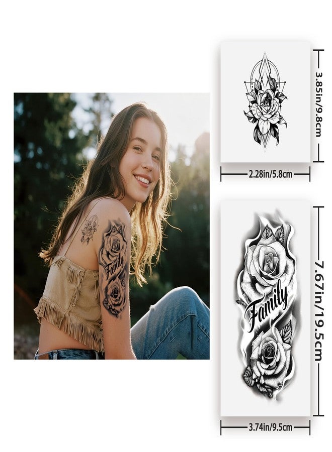 Metuu 92 Sheets Temporary Tattoos for Adults and Kids, Waterproof Realistic Tiger Lion Wolf Fake Tattoos, Classic Animal Body Art Stickers - Image 2